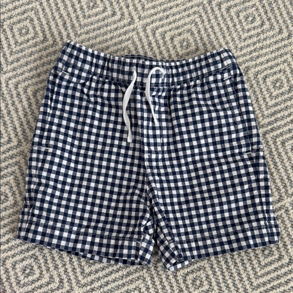 Janie and Jack Navy and White Checkered Shorts